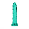 Dildo REALROCK CRYSTAL CLEAR, 6” (15,5 cm), z przyssawką, wodoodporne, bez ftalanów
