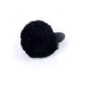 Plug silikonowy Bunny Tail - czarny, 6,5 cm długości, 2,7 cm średnicy