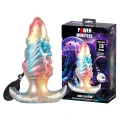 Dildo Power Monsters Ebon Leviathan - 18 cm, silikonowy, metaliczne wykończenie