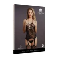 Bodystocking LE DESIRE, z cyrkoniami, elastyczny materiał, głęboki dekolt V