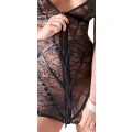 Sukienka koronkowa COTTELLI LINGERIE - czarna, regulowane paski, zamek błyskawiczny