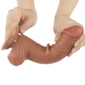 Dildo realistyczne 8'', podwójna gęstość, TPE, miękka skóra, przyssawka