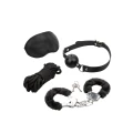 Zestaw bondage dla początkujących - Explorer Collection, regulowany knebel, elastyczna opaska na oczy