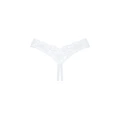 Stringi otwarte OBSESSIVE XL/2XL, Biała koronka, 90% poliamid, 10% elastan