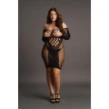 Sukienka mini plus size LE DESIRE, koronkowy wzór, elastyczny materiał, od XL do 4XL
