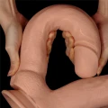 Dildo podwójne LoveToy, 12'', realistyczne, wykonane z PVC, z przyssawką