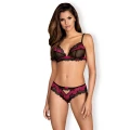 Bielizna koronkowa OBSESSIVE Tulia, komplet 2-częściowy S/M, czarna, Multistretch, ComfyCut