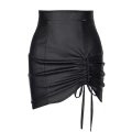Mini spódniczka ekoskórzana AZZURRA, czarna, elastyczna, XL – klasyka w nowoczesnym wydaniu