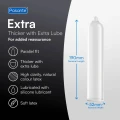 Prezerwatywy Pasante Extra – grubsze, 52 mm szerokości, z dodatkowym nawilżeniem, 3 szt.