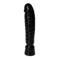 Dildo włoski - Czarny, 21,5 cm, realistyczny z ergonomicznym uchwytem