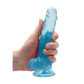Dildo realistyczne REALROCK CRYSTAL CLEAR, 19 cm, z przyssawką, wodoodporne