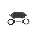 Zestaw do Bondage - Sportsheets Shadow Cuff Kit z Metalowymi Kajdankami i Zasłoną na Oczy