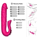 Dildo Realistyczny z Wibracją, Silikon Medyczny, 10 Prędkości, Wodoodporny IPX7