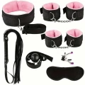 Zestaw BDSM Fetish B-Series 4.0 - 8 elementów, czarno-różowy, dla początkujących i średniozaawansowanych