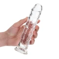 Dildo REALROCK CRYSTAL CLEAR, 7''/18 cm, przezroczyste, przyssawka, bez ftalanów