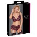 Biustonosz i majtki ouvert COTTELLI LINGERIE, elastyczna koronka, kwiatowy motyw, XL/2XL
