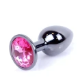 Korek analny Plug Jewellery Dark Silver - Stal nierdzewna, Anatomiczny kształt, Diament
