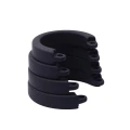 Klatka na penisa Silicone Cock Cage – Fantasy Fetish, silikon, metalowy zamek, 4 pierścienie