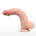 Dildo TPE 23 cm, dwuwarstwowy, ze skórą przesuwającą się, elastyczny