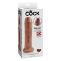 Dildo King Cock Uncut 7 cali, realistyczny materiał PVC, przyssawka