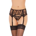Pas do pończoch SOFTLINE COLLECTION - Garterbelt 3311, czarny, koronkowe detale, S/M