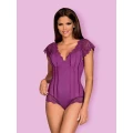 Body OBSESSIVE Moketta fioletowe L/XL, elastyczne ramiączka, koronkowe detale