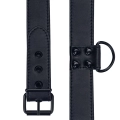 Obroża bondage z sztucznej skóry, regulowane zapięcie 14-18,5 cala, smycz 51 cali