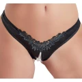 Halka ouvert COTTELLI LINGERIE z perełkami, czarna, zmysłowa, elegancka, S