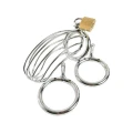 Klatka na penisa ze stali nierdzewnej 12 cm, z zamkiem i 3 pierścieniami rozmiarów M/L/XL