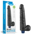 Dildo REAL SOFTEE 10,5'' Rechargeable, TPE, długość 27cm, średnica 5cm, czarny