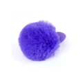 Plug analny - PLUG Bunny Tail - Silikonowy, 6,5 cm, Fioletowy, Aksamitny dotyk