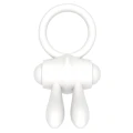 Pierścień wibracyjny silikonowy Power Clit, 3.5 cm, super cichy motor, biały