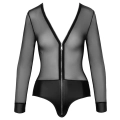 Body COTTELLI LINGERIE z długim rękawem, przezroczysty, z zapięciem do bioder