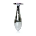 Zatyczka analna Plug-Jewellery Silver PLUG - 9.2 cm, stal nierdzewna, diamentowy akcent