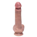 Dildo silikonowe RealFeel z ruchomą skórką, realistyczne jądra, przyssawka 21 cm