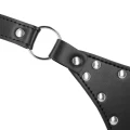 Pas cnoty thong z PU Leather OUCH! Xtreme, regulowane paski, stalowy łańcuch