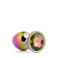 Korek analny Gleaming Love - duży, aluminiowy, z kamieniem szlachetnym 4,2 cm