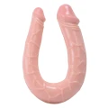 Dildo doble realistyczne U-kształtne, wodoodporne, elastyczne, 15 cm długości