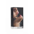 Knebel typu ball gag Ouch! - Skórzane taśmy, Regulacja rozmiaru, Kolor czarny