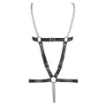 Skórzany Harness Z Łańcuszkami, Regulowane paski, Stalowe pierścienie S-L