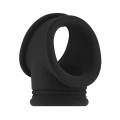 Pierścień na penisa z paskiem na jądra No.48 - TPE, wodoodporny, czarny