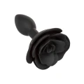 Wtyczka analna silikonowa Forbidden Small Rose, wodoodporna, ergonomiczna, czarna