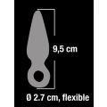 Korek analny przezroczysty z pętlą na palec, długość 9,5 cm, średnica 2,7 cm, TPR