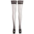 Pończochy hold-up COTTELLI LINGERIE z koronkowym topem, silikonowym paskiem, czarne