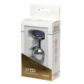 Korek analny L — metalowy plug Star Collection 4x10 cm z fioletowym kamieniem