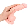 Dildo silikonowe medyczne 18 cm, realistyczna faktura, przyssawka, elastyczne