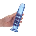 Dildo REALROCK CRYSTAL CLEAR 7'' z przyssawką, bez ftalanów, wodoodporne