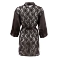 Kimono koronkowe COTTELLI LINGERIE - Jedwabisty satynowy, Półprzezroczysta koronka, Elegancja