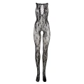 Bodystocking LE DESIRE - koronkowy, elastyczny materiał, wysoki dekolt, otwarty krok