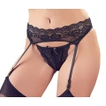 Stringi i pas do pończoch COTTELLI LINGERIE - koronkowe, czarne, M, zmysłowe, eleganckie